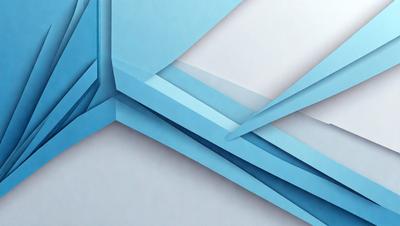 The primary subject of the image is a blue and white paper cutout of a building. The setting is a white background, and the visual style is a combination of digital art and illustration. The colors and mood of the image are predominantly blue and white, creating a clean and modern appearance.