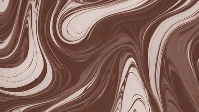 The primary subject of the image is a brown and white swirl pattern, which appears to be a chocolate-colored design. The setting is a brown surface, possibly a table or a wall, with the swirl pattern as the main focus. The visual style of the image is a combination of a photo and a digital art, illustration, or drawing. The colors and mood of the image are predominantly brown and white, creating a sense of depth and complexity in the swirl pattern.