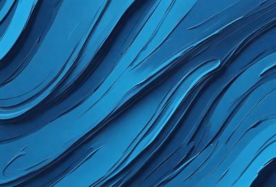 The primary subject of the image is a blue, swirling, and flowing pattern. The setting is a blue background, and the visual style appears to be a digital art or illustration. The dominant colors are blue and white, creating a calm and soothing atmosphere.