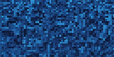 The primary subject of the image is a blue, pixelated wall. The setting is a blue background, and the visual style is digital art. The dominant colors are blue and white, creating a calm and soothing atmosphere.