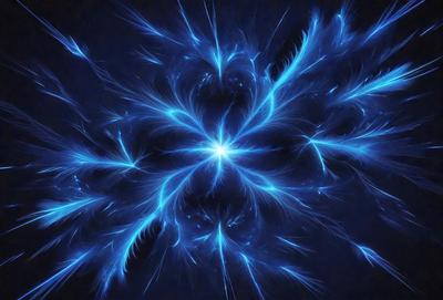 The primary subject of the image is a blue, swirling, and glowing pattern. The setting is a dark background, which contrasts with the bright blue swirls. The visual style appears to be a digital art or illustration, as the swirls are intricately detailed and the overall atmosphere is vibrant and captivating.