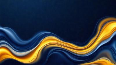 The primary subject of the image is a blue and yellow wave, which appears to be a digital art or illustration. The setting is a dark blue background, creating a contrasting effect with the vibrant colors of the wave. The visual style suggests a modern and creative approach to art, possibly inspired by the ocean or nature. The dominant colors are blue and yellow, which evoke a sense of movement and energy. Overall, the image conveys a dynamic and captivating atmosphere.