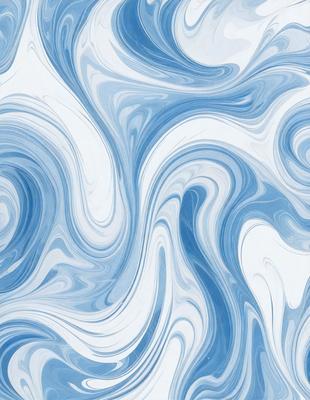The primary subject of the image is a blue and white patterned wallpaper. The setting is a room with a blue and white color scheme. The visual style is a patterned wallpaper, which gives the room a unique and artistic appearance. The dominant colors are blue and white, creating a calm and soothing atmosphere in the room.