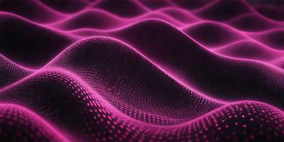 The primary subject of the image is a pink, purple, and black patterned surface. The setting is a dark background, which contrasts with the vibrant colors of the pattern. The visual style appears to be a combination of digital art and illustration, creating a unique and eye-catching design. The colors and mood of the image are predominantly pink and purple, giving it a warm and inviting atmosphere.