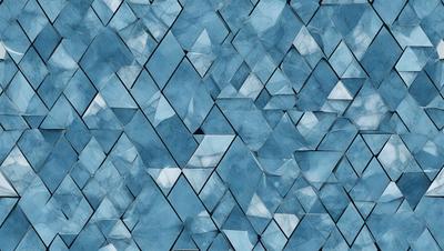 The primary subject of the image is a blue and white patterned wall. The setting is a blue and white tiled wall, which creates a visually appealing and cohesive design. The visual style of the image is a combination of digital art and illustration, as it features a unique and intricate pattern. The dominant colors in the image are blue and white, creating a calm and soothing atmosphere.