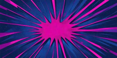 The primary subject of the image is a pink heart-shaped explosion. The setting is a blue background, and the visual style appears to be a digital art or illustration. The dominant colors are pink and blue, creating a vibrant and energetic atmosphere.