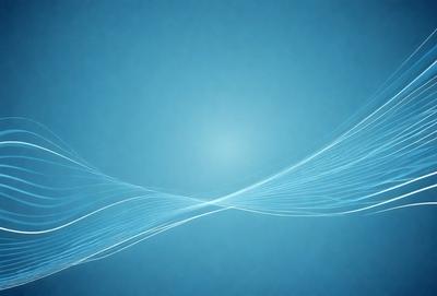 The primary subject of the image is a blue background with a wave-like pattern. The setting is a clear blue sky, and the visual style is a digital art or illustration. The dominant colors are blue and white, creating a calm and serene atmosphere.