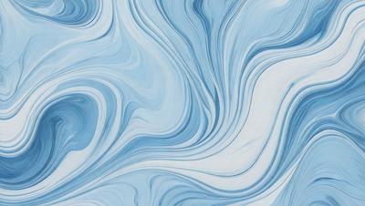 The primary subject of the image is a blue and white swirling pattern, which appears to be a painting or a digital artwork. The setting is a blue background, and the visual style suggests that it is a digital artwork or a painting. The dominant colors are blue and white, creating a calming and soothing atmosphere.