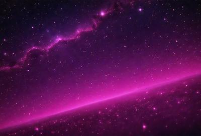 The primary subject of the image is a pink and purple nebula, which is the main object, scene, or focus of the image. The setting or background of the image is a dark, star-filled sky, with the nebula being the most prominent feature. The visual style of the image is a combination of photo and digital art, creating a unique and captivating representation of the nebula. The colors and mood of the image are predominantly pink and purple, giving it a warm and