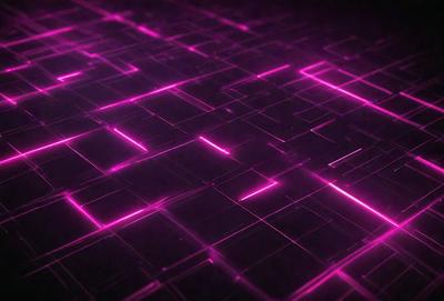The primary subject of the image is a pink grid pattern. The setting is a dark background, which contrasts with the pink grid pattern. The visual style is a digital art or illustration, as the grid pattern appears to be a digital creation. The colors and mood of the image are predominantly pink, creating a warm and vibrant atmosphere.
