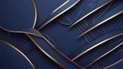 The primary subject of the image is a blue background with a gold design. The setting is a close-up of the design, which appears to be a pattern or a decorative piece. The visual style is a combination of digital art and illustration, creating a unique and intricate design. The colors are predominantly blue and gold, giving the image a calm and sophisticated atmosphere.