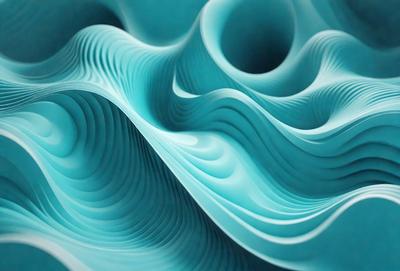 The primary subject of the image is a blue, swirling, and curling pattern. The setting is a blue background, which complements the vibrant colors of the pattern. The visual style is a combination of digital art and illustration, creating a unique and eye-catching design. The dominant colors are blue and white, with the blue pattern being the main focus of the image. The overall atmosphere is one of creativity and artistic expression.