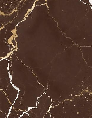 The primary subject of the image is a marble surface with a gold-like pattern. The setting is a room with a brown marble wall, and the visual style is a close-up of the marble surface. The colors and mood of the image are warm and rich, with the gold-like pattern adding a touch of luxury and sophistication.