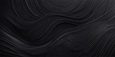 The primary subject of the image is a black and white artwork featuring a series of curved lines and shapes. The setting is a black background, which contrasts with the artwork, creating a striking visual effect. The visual style appears to be a combination of digital art and illustration, with the artwork resembling a pattern or texture. The colors and mood of the image are predominantly black and white, giving it a modern and minimalist appearance.