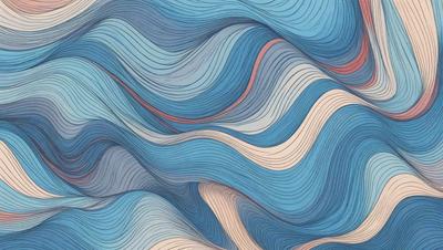 The primary subject of the image is a blue and white wave pattern, which is the main focus of the image. The setting is a blue and white ocean, with the waves creating a dynamic and visually appealing scene. The visual style of the image is a combination of digital art and illustration, with the blue and white wave pattern being the central element. The colors and mood of the image are predominantly blue and white, creating a sense of calmness and tranquility.