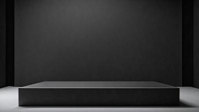 The primary subject of the image is a black surface, which could be a wall or a piece of furniture. The setting/background is a black wall, and the visual style is a photo. The colors and mood of the image are predominantly dark and moody, with the black surface being the main focus.