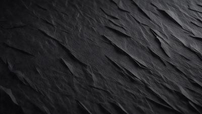 The primary subject of the image is a black cloth with a pattern of wrinkles and folds. The setting is a dark background, which contrasts with the wrinkled fabric. The visual style is a close-up of the fabric, showcasing its texture and pattern. The colors and mood of the image are predominantly dark, with the black fabric being the main focus.