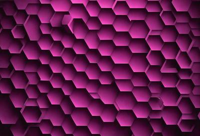 The primary subject of the image is a purple honeycomb pattern. The setting is a purple background, which creates a visually striking contrast with the honeycomb pattern. The visual style is a close-up of the honeycomb pattern, showcasing its intricate details. The colors and mood of the image are predominantly purple, giving it a calm and soothing atmosphere.