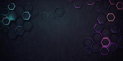 The primary subject of the image is a blue and purple geometric pattern. The setting is a dark background, which contrasts with the vibrant colors of the pattern. The visual style appears to be a digital art or illustration, as the pattern is intricate and well-defined. The dominant colors are blue and purple, creating a calm and soothing atmosphere.