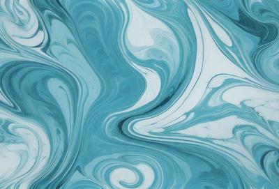 The primary subject of the image is a blue and white marbled tile. The setting is a bathroom, as indicated by the presence of the marbled tile. The visual style is a close-up of the tile, showcasing its intricate design. The dominant colors are blue and white, creating a calm and soothing atmosphere.