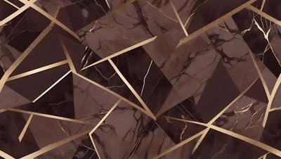 The primary subject of the image is a marble pattern with gold accents. The setting is a marble surface, and the visual style is a combination of photo and digital art. The dominant colors are brown and gold, creating a warm and luxurious atmosphere.