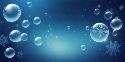 The primary subject of the image is a blue background with a pattern of bubbles. The setting is a dark blue sky, and the visual style is a digital art or illustration. The dominant colors are blue and white, creating a calm and serene atmosphere.