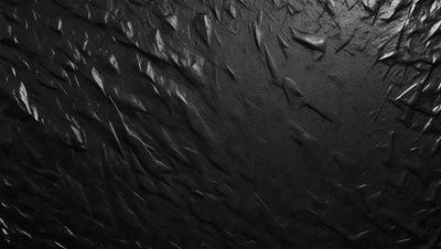 The primary subject of the image is a black background with a pattern of wrinkles and folds. The setting appears to be a dark room, and the visual style is a close-up of the wrinkled surface. The colors and mood of the image are predominantly dark and moody, with the black background and wrinkles creating a dramatic and intriguing atmosphere.
