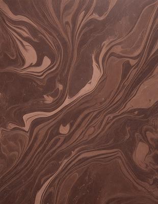 The primary subject of the image is a close-up of a marbled surface, which appears to be a piece of wood or a stone. The setting is a room with a brown color scheme. The visual style is a close-up of the marbled surface, showcasing its intricate patterns and textures. The colors and mood of the image are warm and earthy, with the brown tones creating a sense of natural beauty and richness.