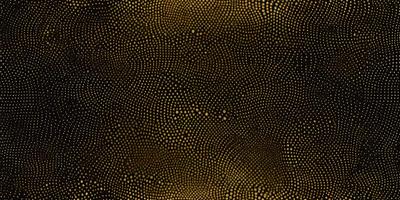The primary subject of the image is a pattern of dots, which are arranged in a circular or spiral shape. The setting is a black background, which contrasts with the dots, making them stand out. The visual style is a combination of a photo and digital art, as the dots are arranged in a way that resembles a painting or drawing. The colors are predominantly black and gold, giving the image a warm and elegant atmosphere.