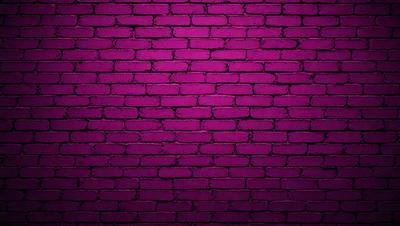 The primary subject of the image is a purple brick wall. The setting is a brick wall, and the visual style is a photo. The dominant colors are purple and pink, creating a warm and inviting atmosphere.