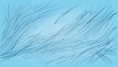The primary subject of the image is a blue background with a pattern of white lines. The setting appears to be a blue sky, and the visual style is a combination of digital art and illustration. The dominant colors are blue and white, creating a calm and serene atmosphere.