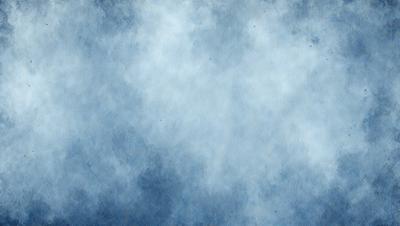 The primary subject of the image is a cloudy blue sky. The setting is a vast, open space with no visible landmarks or objects. The visual style is a combination of a photo and a painting, creating a unique and artistic representation of the cloudy sky. The colors and mood of the image are predominantly blue, with a slightly moody atmosphere.