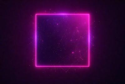 The primary subject of the image is a pink square with a purple background. The square is filled with a pattern of stars, giving it a celestial appearance. The setting is a dark background, which contrasts with the bright colors of the square and the stars. The visual style is a digital art or illustration, as the square and the stars are created with precision and detail. The colors and mood of the image are vibrant and lively, with the pink and purple hues evoking a sense of