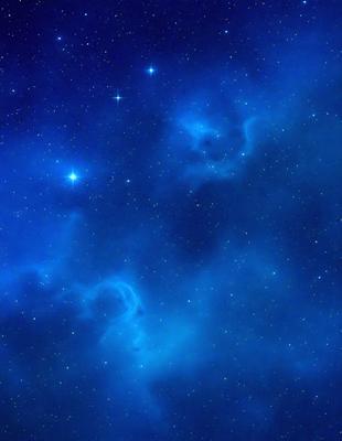 The primary subject of the image is the night sky filled with stars. The setting is a dark, star-filled sky, and the visual style is a photo of the night sky. The colors and mood of the image are predominantly blue, with the stars creating a sense of depth and beauty.