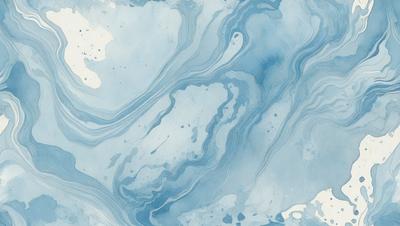 The primary subject of the image is a blue and white ocean wave. The setting is the ocean, with the wave being the main focus of the image. The visual style is a watercolor painting, giving the image a vibrant and artistic appearance. The dominant colors are blue and white, creating a serene and calming atmosphere.