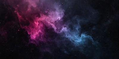 The primary subject of the image is a purple and blue nebula, which is a cloud of gas and dust in space. The setting is a dark, starry sky, with the nebula as the main focus. The visual style is a digital art or illustration, creating a vibrant and colorful atmosphere. The dominant colors are purple and blue, giving the image a serene and celestial mood.