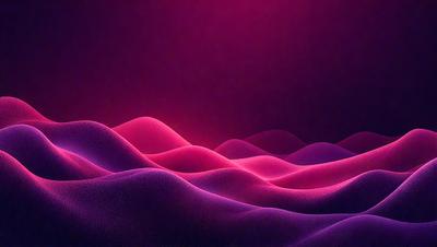 The primary subject of the image is a large, colorful wave. The wave is pink and purple, creating a vibrant and lively atmosphere. The setting is a dark background, which contrasts with the bright colors of the wave. The visual style of the image is a combination of digital art and illustration, giving it a unique and artistic appearance. The dominant colors and overall mood of the image are energetic and captivating.