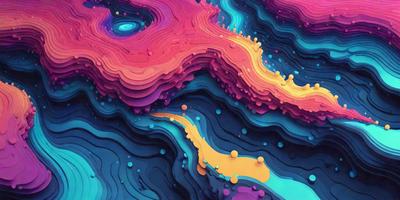 The primary subject of the image is a vibrant, colorful, and abstract artwork featuring a mix of blue, orange, and yellow colors. The setting is a space-like environment, with a backdrop of a colorful, swirling, and patterned surface. The visual style of the image is a combination of digital art and illustration, creating a unique and eye-catching piece of art. The colors and mood of the image are lively, energetic, and uplifting, making it an
