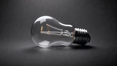 The primary subject of the image is a light bulb, which is the main object in the scene. The light bulb is placed on a black background, creating a contrast between the light and the darkness. The visual style of the image is a photo, capturing the light bulb in its natural setting. The colors in the image are predominantly black and white, giving the image a classic and timeless feel.