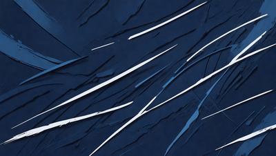 The primary subject of the image is a blue background with white lines or streaks. The setting appears to be a dark, moody environment. The visual style is a combination of digital art and illustration, creating a unique and intriguing pattern. The colors and mood of the image are predominantly dark and dramatic, with the blue background providing a sense of depth and contrast to the white lines.