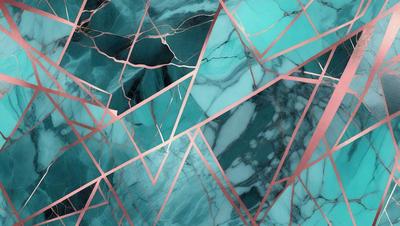 The primary subject of the image is a blue and pink marble pattern. The setting is a marble surface, and the visual style appears to be a combination of photo and digital art. The dominant colors are blue and pink, creating a vibrant and lively atmosphere.