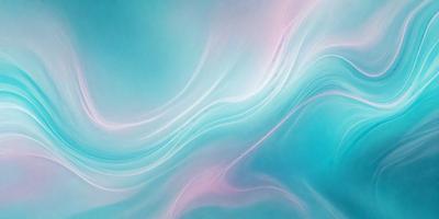 The primary subject of the image is a painting of a blue ocean with waves. The setting is a blue and pink ocean, and the visual style is a digital art or illustration. The dominant colors are blue and pink, creating a serene and calming atmosphere.