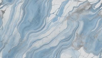 The primary subject of the image is a marble tile with a blue and white pattern. The setting is a bathroom, as indicated by the presence of the marble tile. The visual style is a close-up of the tile, showcasing its intricate design. The dominant colors in the image are blue and white, creating a clean and elegant atmosphere.
