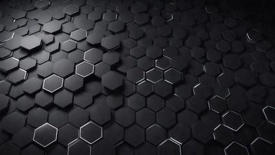 The primary subject of the image is a black and white patterned surface, which appears to be a black tile or a black and white checkered floor. The setting is a dark room, and the visual style is a close-up of the patterned surface. The colors and mood of the image are predominantly dark and moody, with the black and white pattern creating a sense of depth and contrast.