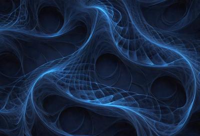 The primary subject of the image is a blue, swirling, and abstract pattern. The setting is a dark blue background, which contrasts with the swirling pattern. The visual style is a combination of digital art and illustration, creating a unique and captivating design. The dominant colors are blue and black, giving the image a calm and serene atmosphere.