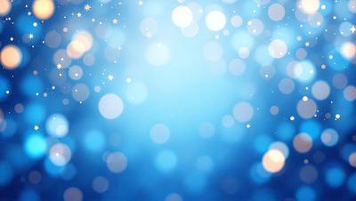 The primary subject of the image is a bright blue background with a few white stars scattered throughout. The setting appears to be a night sky, with the stars providing a sense of depth and contrast to the blue background. The visual style of the image is a combination of a photo and digital art, creating a unique and captivating atmosphere. The colors and mood of the image are predominantly blue and serene, with the white stars adding a touch of warmth and interest to the overall composition.