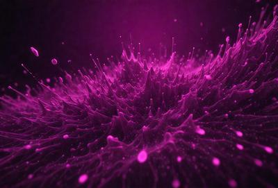 The primary subject of the image is a purple, pink, and white swirl pattern. The setting is a dark background, which contrasts with the vibrant colors of the swirl pattern. The visual style appears to be a combination of a photo and digital art, as the swirl pattern is both detailed and artistic. The colors and mood of the image are predominantly purple and pink, creating a sense of depth and visual interest.
