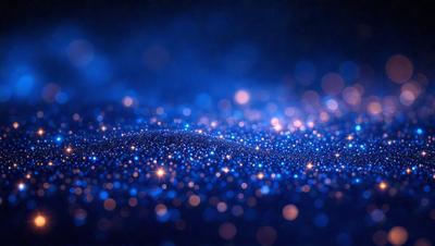 The primary subject of the image is a blue background with a pattern of bright, shining lights. The setting appears to be a dark, starry night, with the lights creating a mesmerizing effect. The visual style of the image is a combination of a photo and digital art, as it captures the beauty of the night sky with the bright lights. The colors and mood of the image are predominantly blue, creating a serene and peaceful atmosphere.