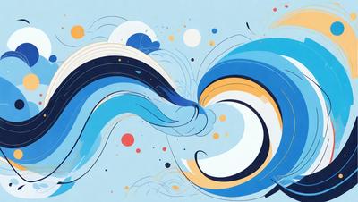The primary subject of the image is a blue and white swirl, which is the main focus of the image. The setting is a blue background, and the visual style is a digital art or illustration. The colors and mood of the image are predominantly blue and white, creating a sense of calmness and tranquility.