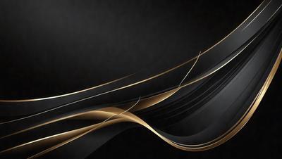The primary subject of the image is a gold and black swirl pattern. The setting is a black background, which contrasts with the gold and black swirl pattern. The visual style is a digital art or illustration, creating a dynamic and eye-catching design. The colors and mood of the image are predominantly black and gold, giving it a sophisticated and elegant appearance.